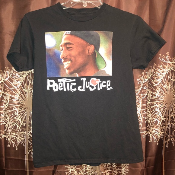 Ripple Junction Other - TUPAC Poetic Justice Black Graphic Tee Shirt Top S